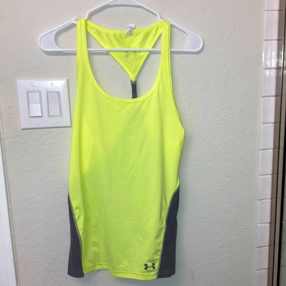 Neon green/yellow work out top